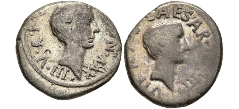 Lepidus - denarius met Octavianus! (ME2655)