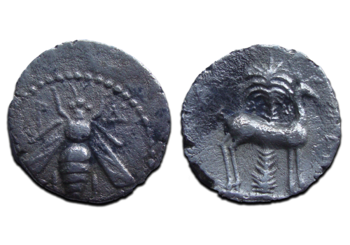 Greek coins - Bee, deer drachm ephesos ex Berk (N2425)