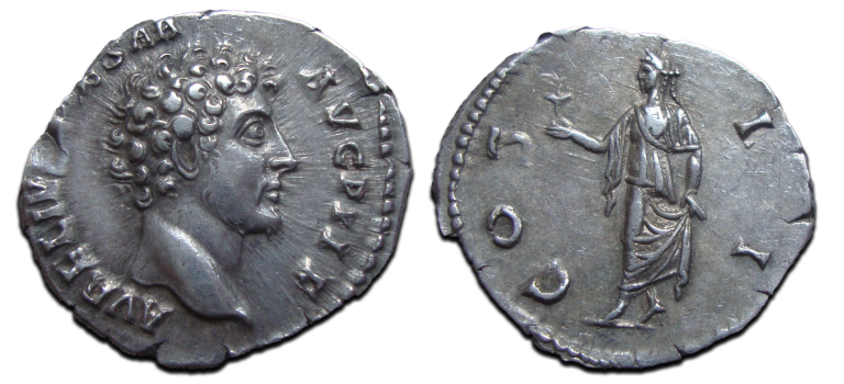 Marcus Aurelius - SPES denarius scarce (N2517)