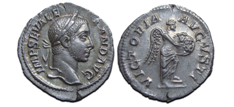 Severus Alexander - Victoria Augusti denarius, nice! (N2523)