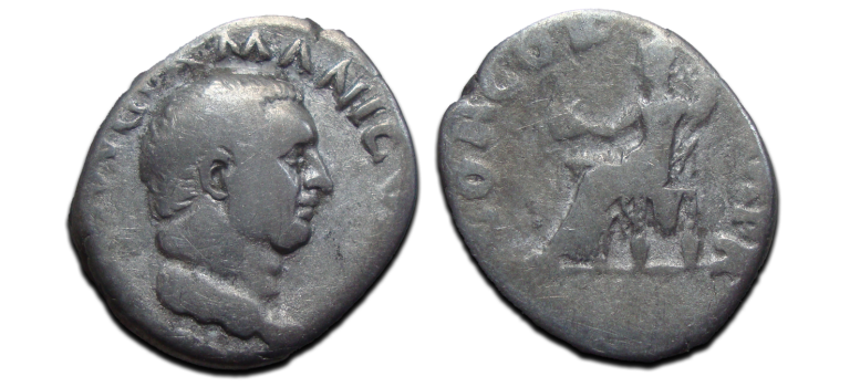 Vitellius - Concordia denarius rare (N2528)