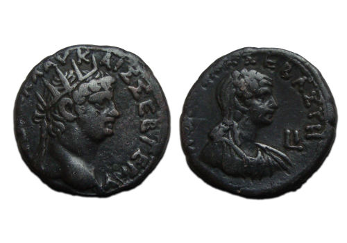 Nero - met zijn tweede vrouw Poppaea tetradrachme! (N2566)