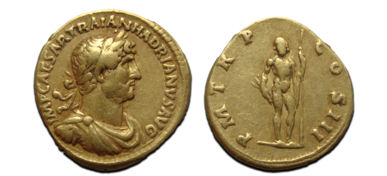 Hadrianus  -  Gouden Aureus Jupiter (N2573)