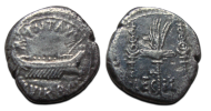 Marcus Antonius - denarius Galei en standaards! LEG II (N2586)