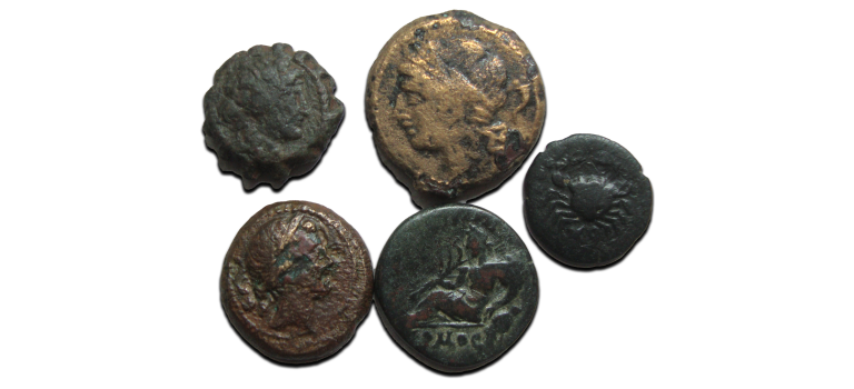 Special offer -  5 Greek coins (O2525)