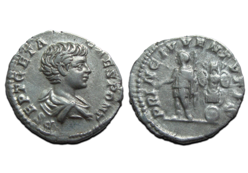 Geta - denarius de prins van de jeugd (O2554)