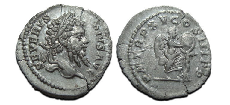 Septimius Severus - denarius victory over desert tribes (O2568)