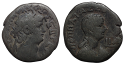 Nero - met zijn tweede vrouw Poppaea tetradrachme! (O26100)