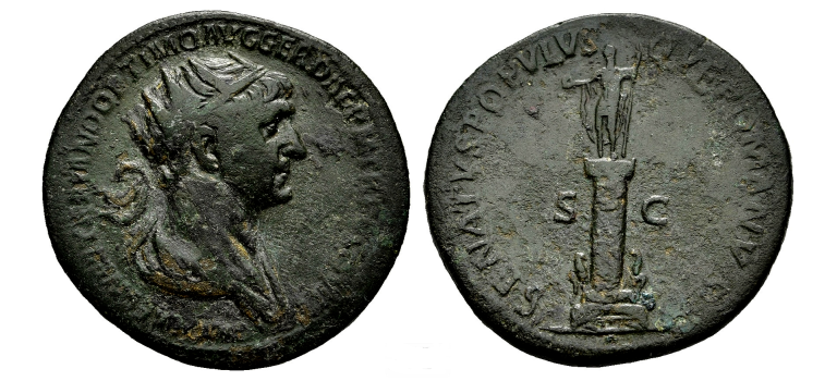 Trajan - Dupondius Trajan's column rare (O2648) Trajan - Dupondius Trajan's column rare (O2648)