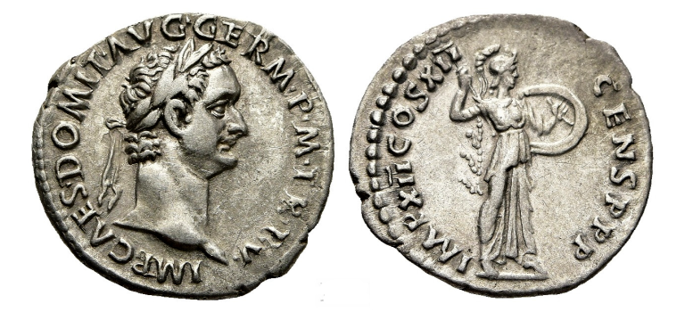 Domitianus - Minerva denarius EF! (O2649)