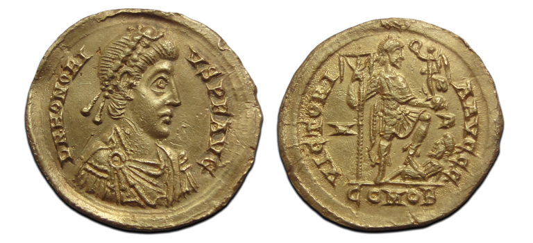 Honorius - GOLD Solidus Milan (O2651) Honorius - GOLD Solidus Milan (O2651)