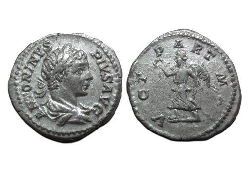 Caracalla- denarius VICT PART MAX schaars en interessant! (O2659) Caracalla- denarius VICT PART MAX schaars en interessant! (O2659)