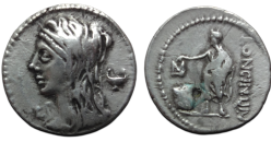 Romeinse republiek - stemtafereel denarius Cassius Longinus 63 v. Chr. (O2663)