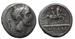Romeinse republiek - denarius L. Marcius 57 v. Chr. aquaduct bijzonder! (O2667)