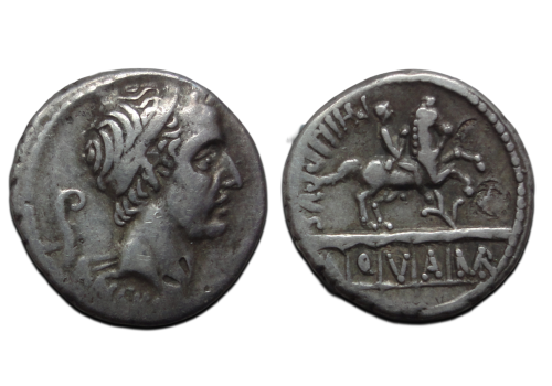 Romeinse republiek - denarius L. Marcius 57 v. Chr. aquaduct bijzonder! (O2667)
