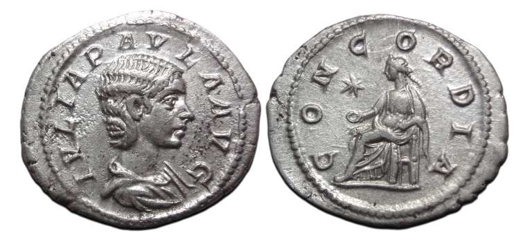 Julia Paula - denarius scarce empress CONCORDIA (O2670) Julia Paula - denarius scarce empress CONCORDIA (O2670)