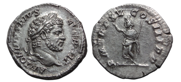 Caracalla -  Denarius SERAPIS luster (O2672)
