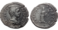 Geta - FELICITAS PVBLICA  denarius (O2672)