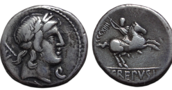 Romeinse republiek - denarius P. Crepusius "niet anders bekend" (O2675)