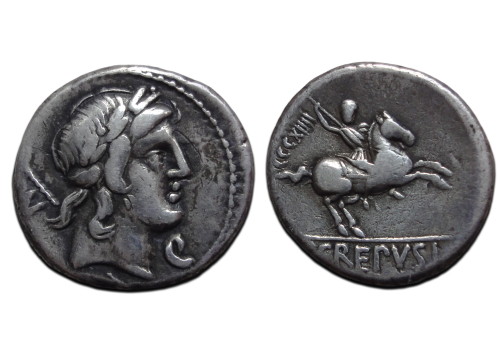 Romeinse republiek - denarius P. Crepusius "niet anders bekend" (O2675)