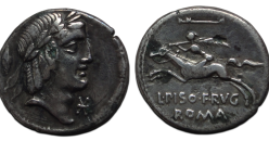 Romeinse republiek - fourree denarius L. Piso Frugi 90 v. Chr. (O2688)