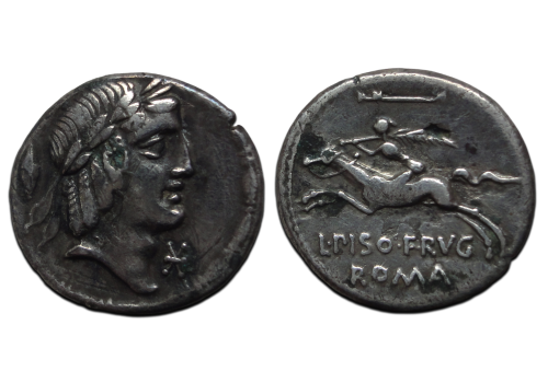 Roman republic - fourree denarius Piso Frugi 90 BC (O2688) Roman republic - fourree denarius Piso Frugi 90 BC (O2688)