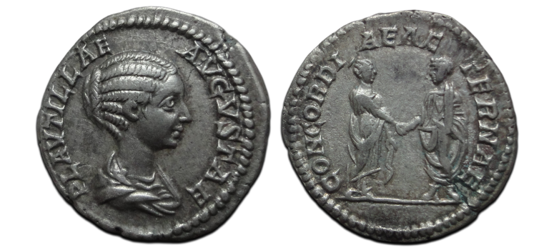 Plautilla - denarius schaarse keizerin Huwelijk met Caracalla PRACHTIG (O2695) Plautilla - denarius schaarse keizerin Huwelijk met Caracalla PRACHTIG (O2695)