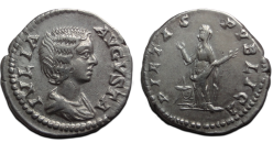 Julia Domna - denarius PIETAS PVBLICA prachtig! (O2696)