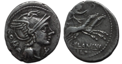 Romeinse republiek - denarius Flaminius Cilo 109-108 v. Chr. (O2697)