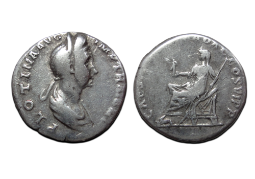 Plotina - denarius Vesta ZEER ZELDZAAM! (AU2692) Plotina - denarius Vesta ZEER ZELDZAAM! (AU2692)