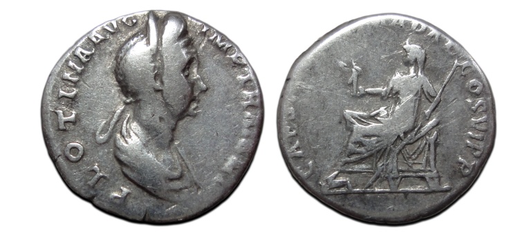 Plotina - denarius Vesta ZEER ZELDZAAM! (AU2692) Plotina - denarius Vesta ZEER ZELDZAAM! (AU2692)