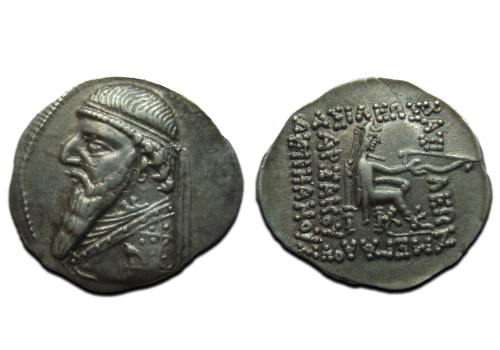 Parthians - AR Drachme Mithradates II beauty! (S2427)