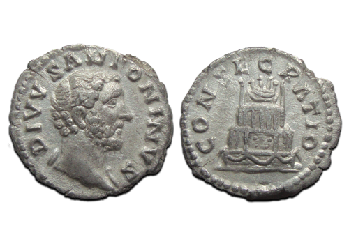 Antoninus Pius - denarius Brandstapel populair type (S25103) Antoninus Pius - denarius Brandstapel populair type (S25103)