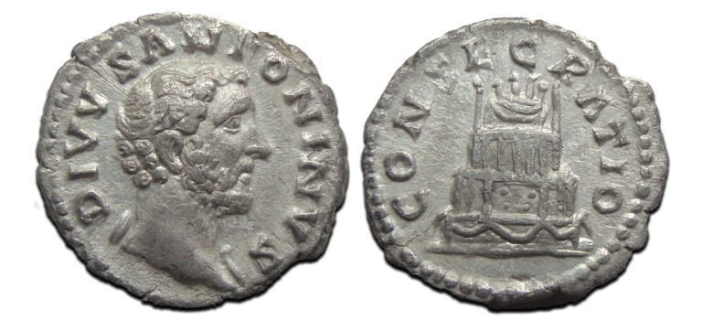 Antoninus Pius - denarius Brandstapel populair type (S25103)