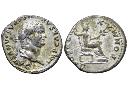 Vespasianus - denarius PON MAX  COS V (S25108)