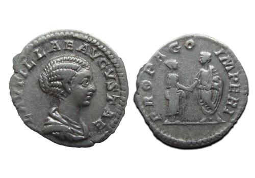 Plautilla - denarius schaarse keizerin Huwelijk met Caracalla (S25110)