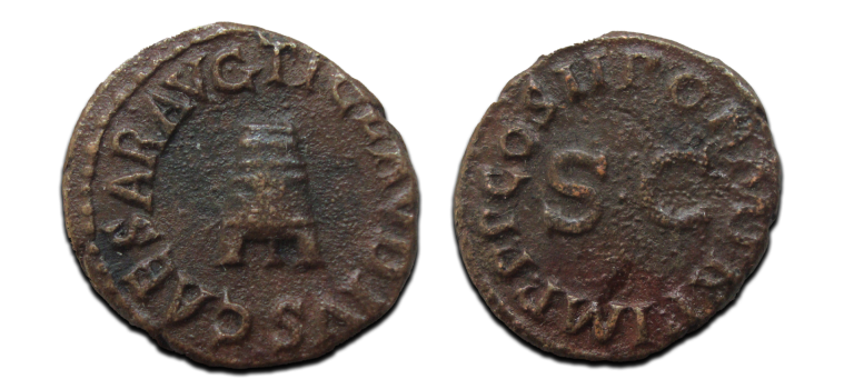 Claudius - Quadrans modius R3 very rare! (S25128)