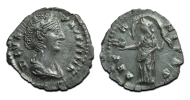 Faustina I - denarius Diva Faustina AETERNITAS met sterren op haar jurk (S25135)