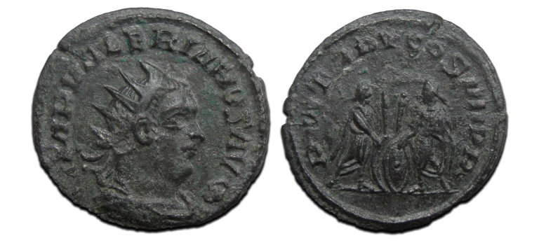 Valerian I -  Valerian and Gallienus with shields scarce (S2559)