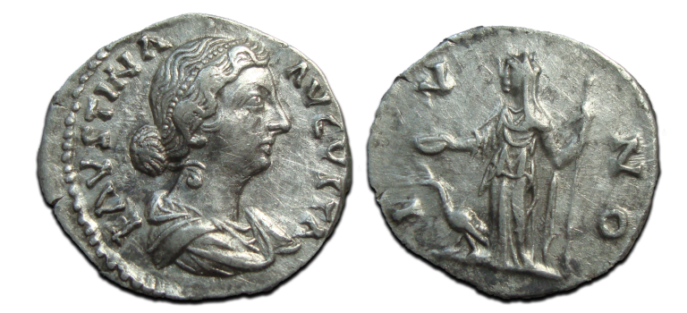 Faustina jr - denarius JUNO  (S2569)