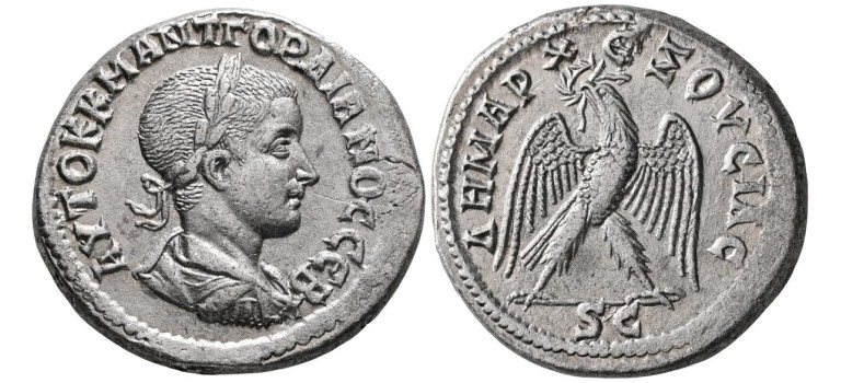 Gordianus III - zilveren Tetradrachme met adelaar! (S2603) Gordianus III - zilveren Tetradrachme met adelaar! (S2603)