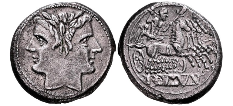 Romeinse Republiek - Iconische munt de Quadrigatus! (S2615) Romeinse Republiek - Iconische munt de Quadrigatus! (S2615)