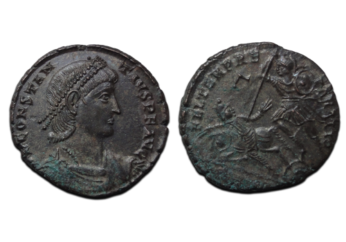 Constantius II - Gevallen ruiter mooie details (S2617)