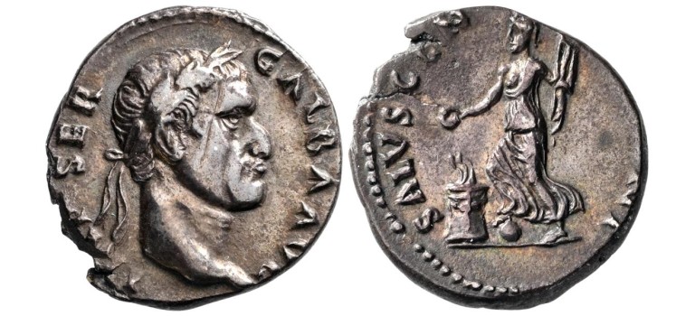Galba - denarius SALUS fantastische munt  (S2636)