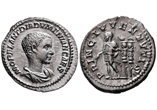 Diadumenianus - Denarius PRINC IVVENTVTIS zeldzame Caesar! (S2649) Diadumenianus - Denarius PRINC IVVENTVTIS zeldzame Caesar! (S2649)