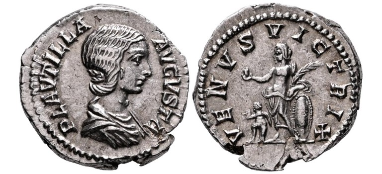 Plautilla - denarius schaarse keizerin Venus en Cupido (S2658) Plautilla - denarius schaarse keizerin Venus en Cupido (S2658)