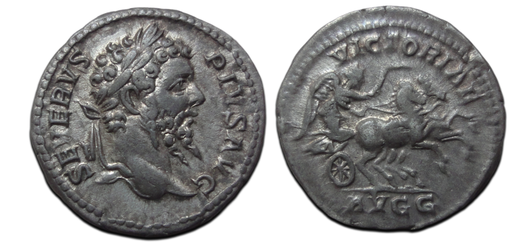 Septimius Severus - tweespan denarius! (S2674) Septimius Severus - tweespan denarius! (S2674)