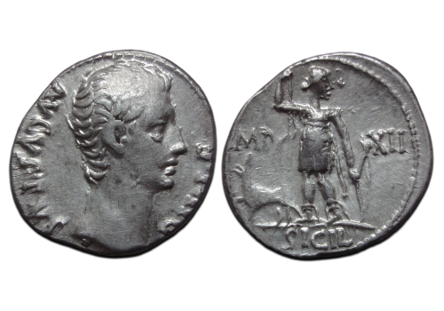 Augustus - denarius Diana zeldzaam (S2682)