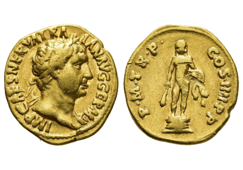 Trajanus - Gouden Aureus met Hercules! (AP26108)