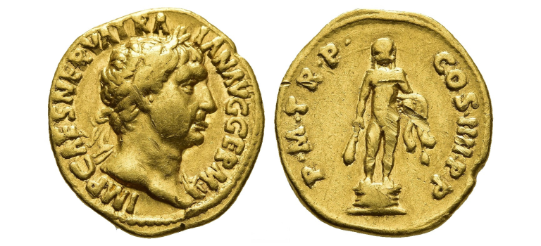 Trajanus - Gouden Aureus met Hercules! (AP26108)